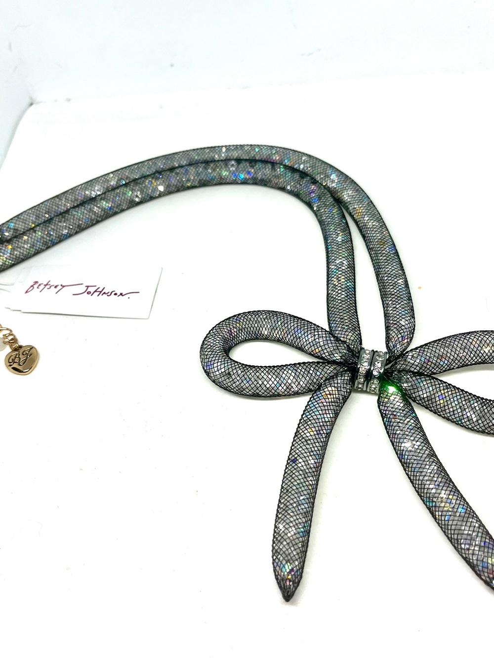 Betsey Johnson Mesh Bow Necklace